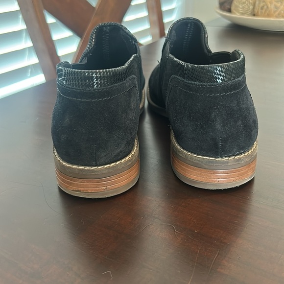 Clarks Camzin Mix Ankle Boots Black Suede Metallic Chelsea Comfort Women's Sz 10 - Picture 7 of 14